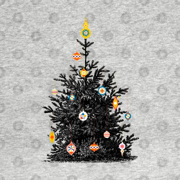 Christmas tree and retro ornaments by showmemars